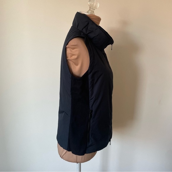 Lafayette Mixed Media Ribbed Side Full Zip Layered Mock Neck Zip Front Vest XS - Picture 4 of 11